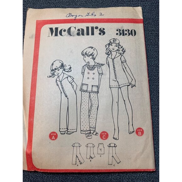 Vintage McCalls 3130 Childs Pajama Robe 1970s Sewing Pattern Size 2 uncut - Picture 1 of 5